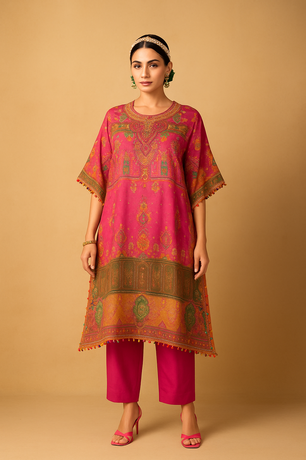 Kaftan Pink - Premium Ethnic Wear for Women | Hamnaas Outlet