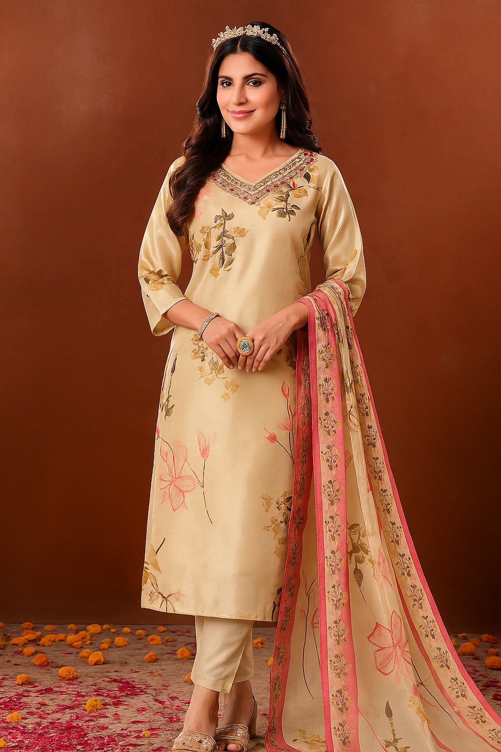 Beige Floral