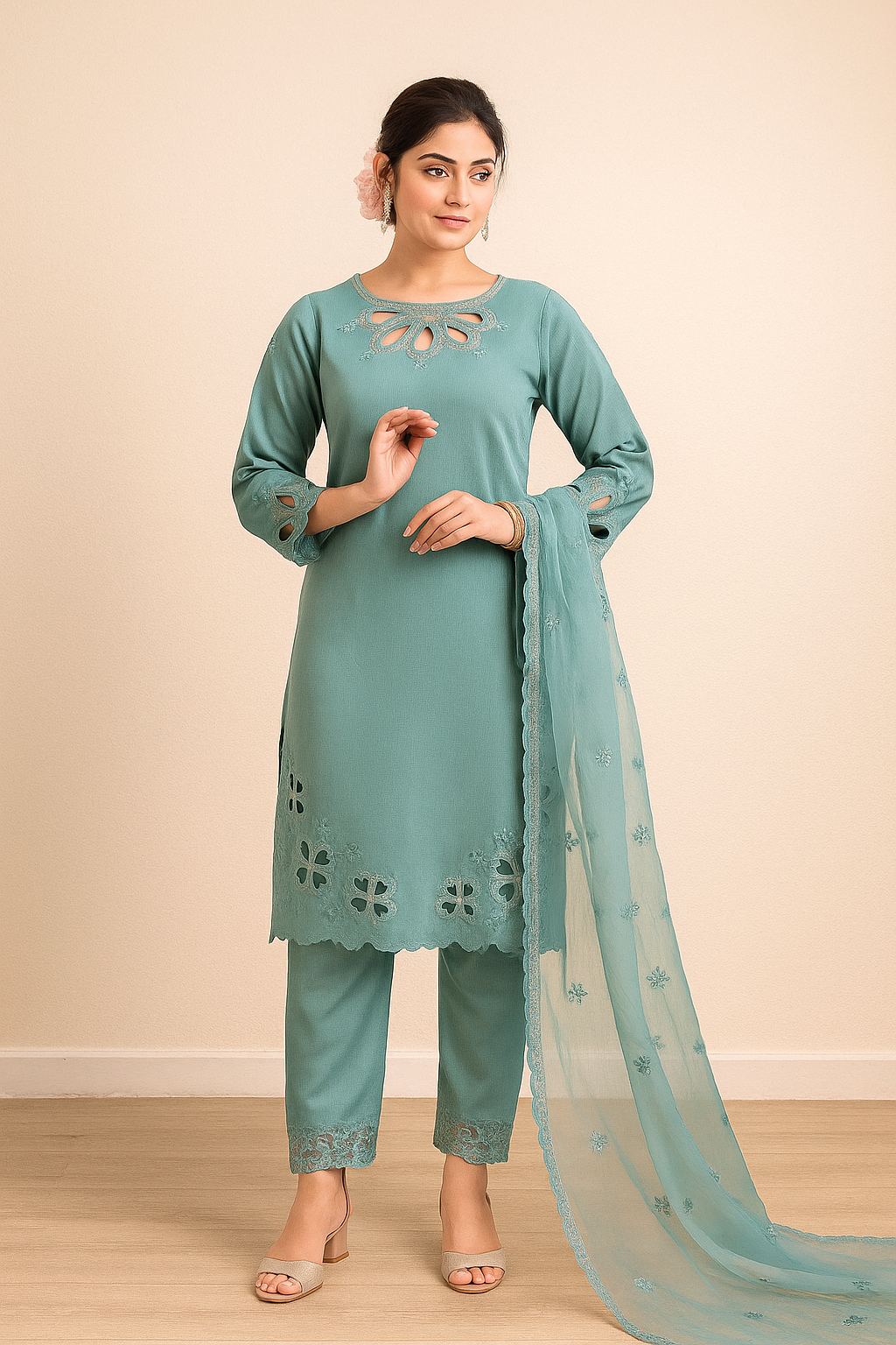 Teal Breeze Cutwork