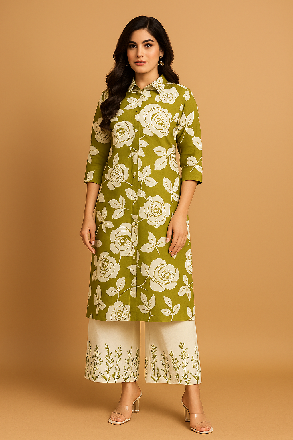 Olive Bloom Co-ord Set