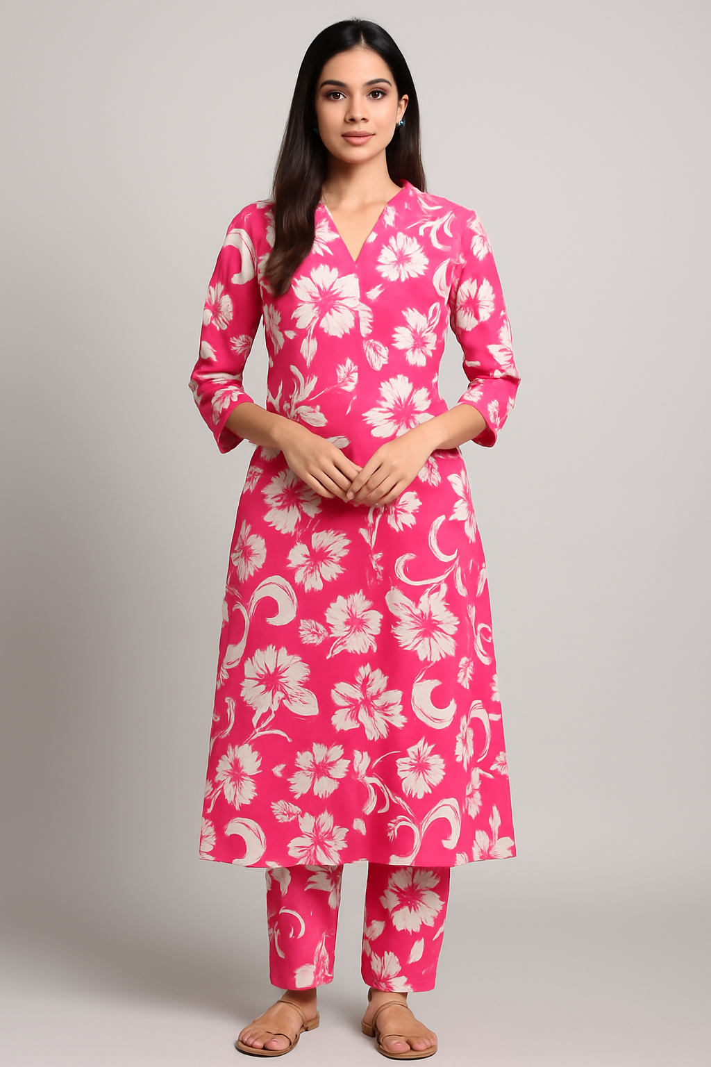 Hot Pink Hibiscus Co-ord Set