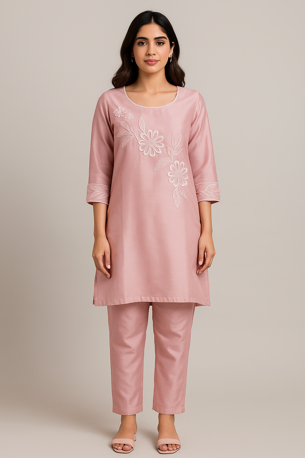 Blush Pink Floral Embroidered Jimmy Choo Set