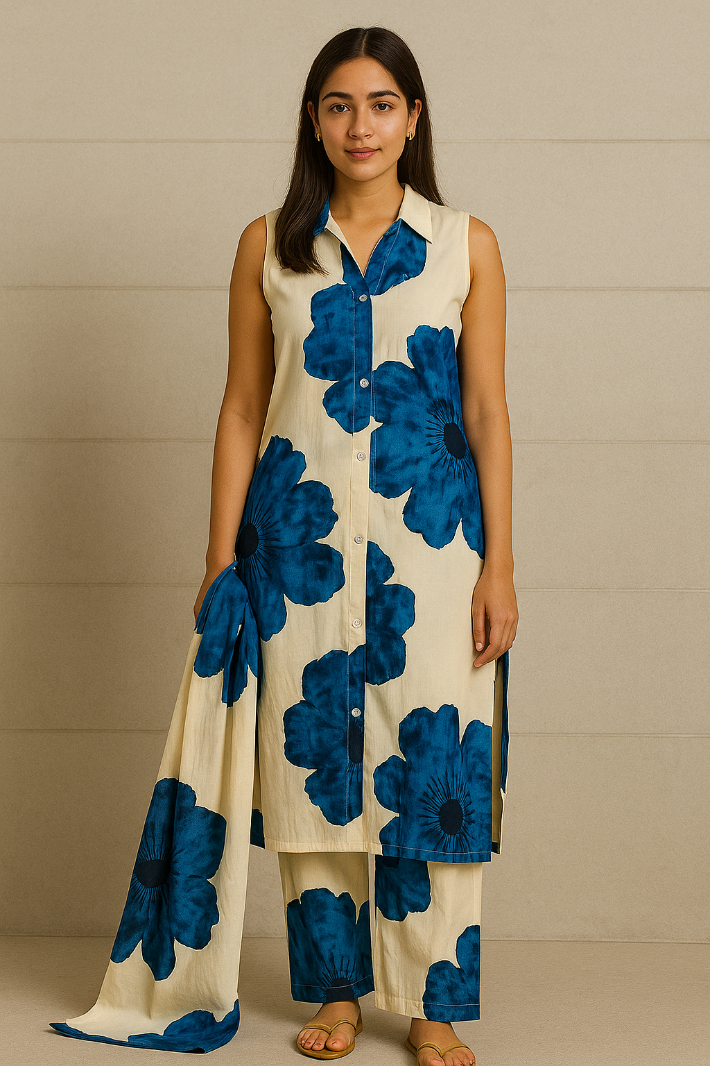 Arwa Blue Garden Set - Premium Ethnic Wear for Women | Hamnaas Outlet