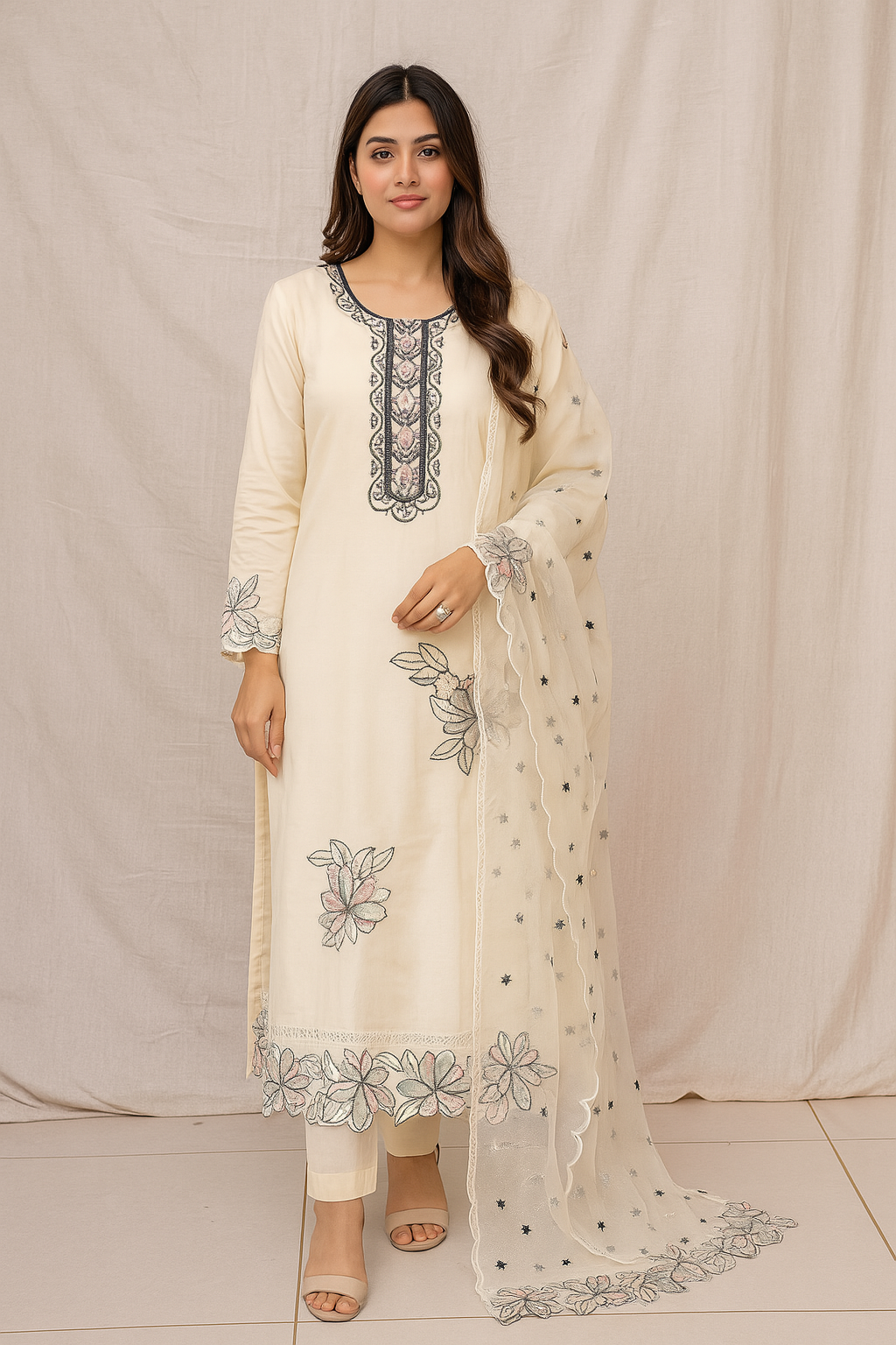 Eshal - Pearl Petals - Premium Ethnic Wear for Women | Hamnaas Outlet